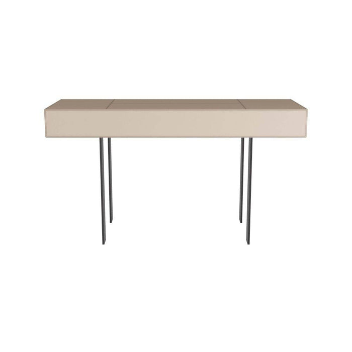 Arteriors FKI02 Desk, Dove Gray Leather/Bronze