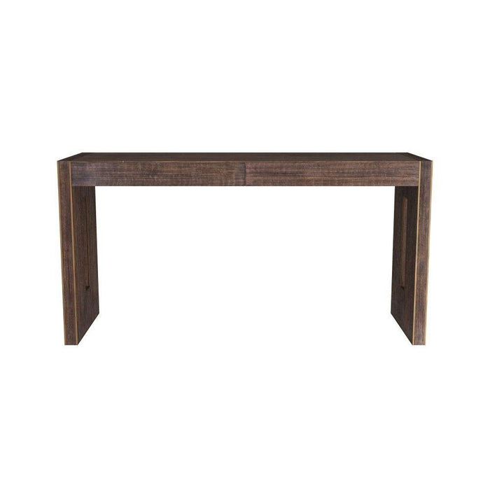 Arteriors FKS01 Desk, Brindle Eucalyptus Veneer/Antique Brass