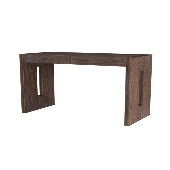 Arteriors FKS01 Desk, Brindle Eucalyptus Veneer/Antique Brass