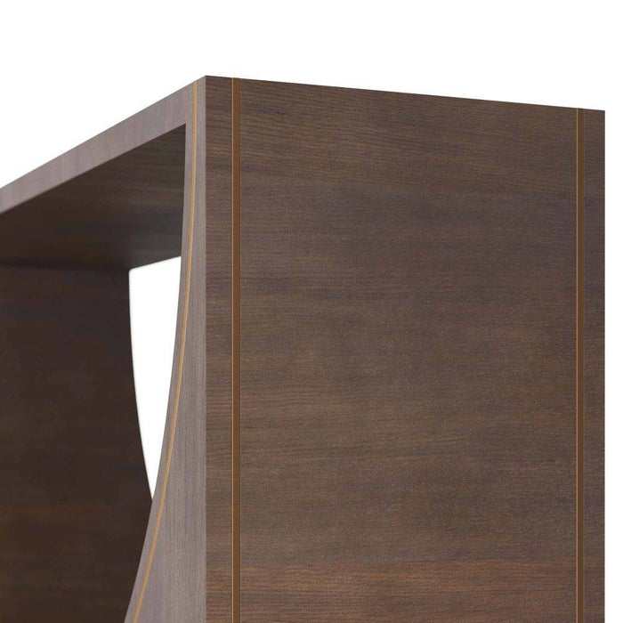Arteriors FLS01 Console, Umber Oak Veneer/Antique Brass