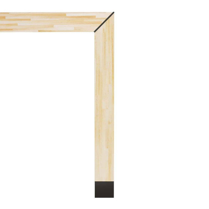 Arteriors FLS02 Console, Blonde Straw Marquetry Oak/Bronze