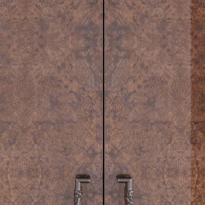 Arteriors FNS01 Cabinet, Tortoise Burl Oak Veneer/Ebony Oak/Bronze
