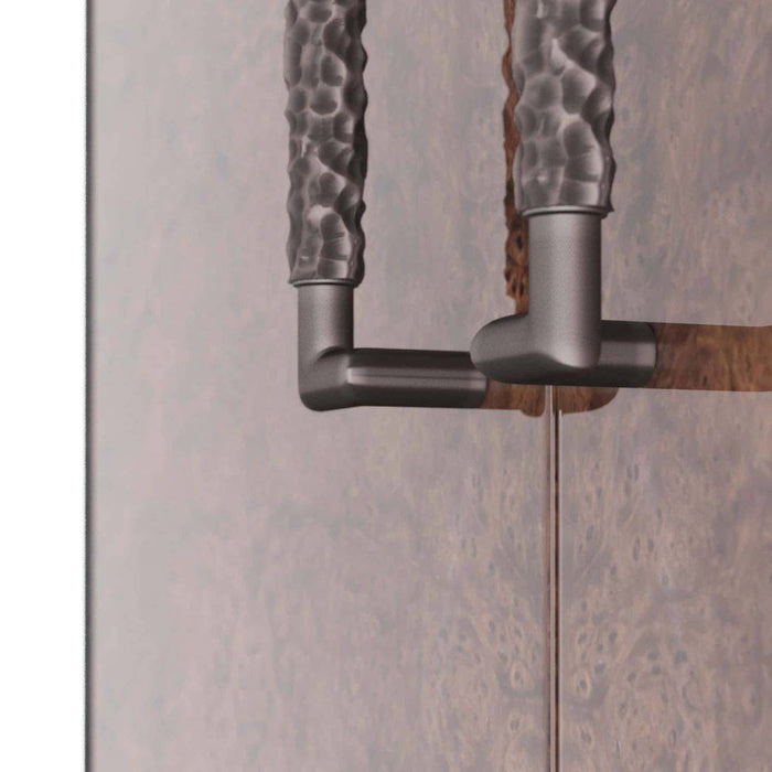 Arteriors FNS01 Cabinet, Tortoise Burl Oak Veneer/Ebony Oak/Bronze
