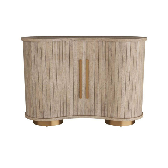 Arteriors FNS03 Cabinet, Chateau Smoke Oak/Vintage Brass