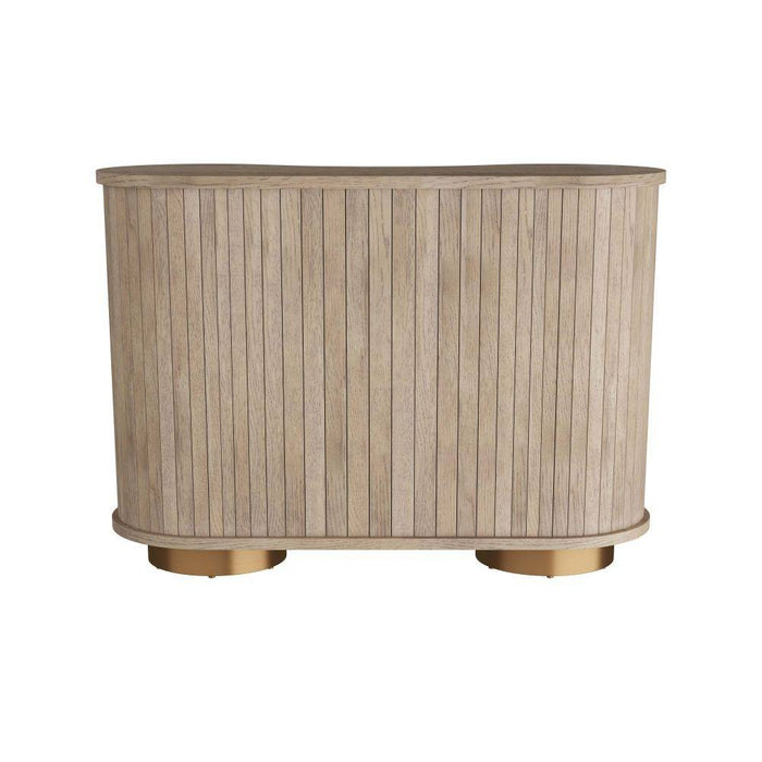 Arteriors FNS03 Cabinet, Chateau Smoke Oak/Vintage Brass