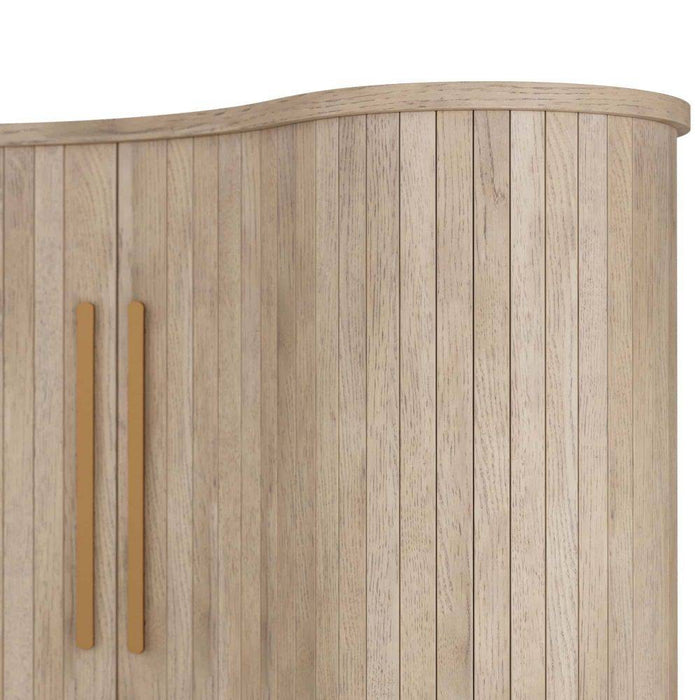 Arteriors FNS03 Cabinet, Chateau Smoke Oak/Vintage Brass