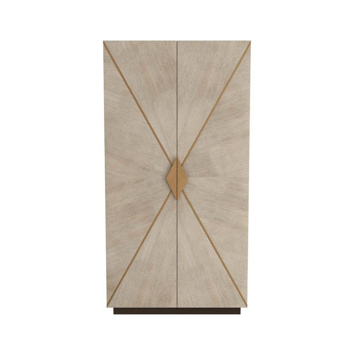 Arteriors FNS04 Cabinet, Smoke Oak Veneer/Antique Brass