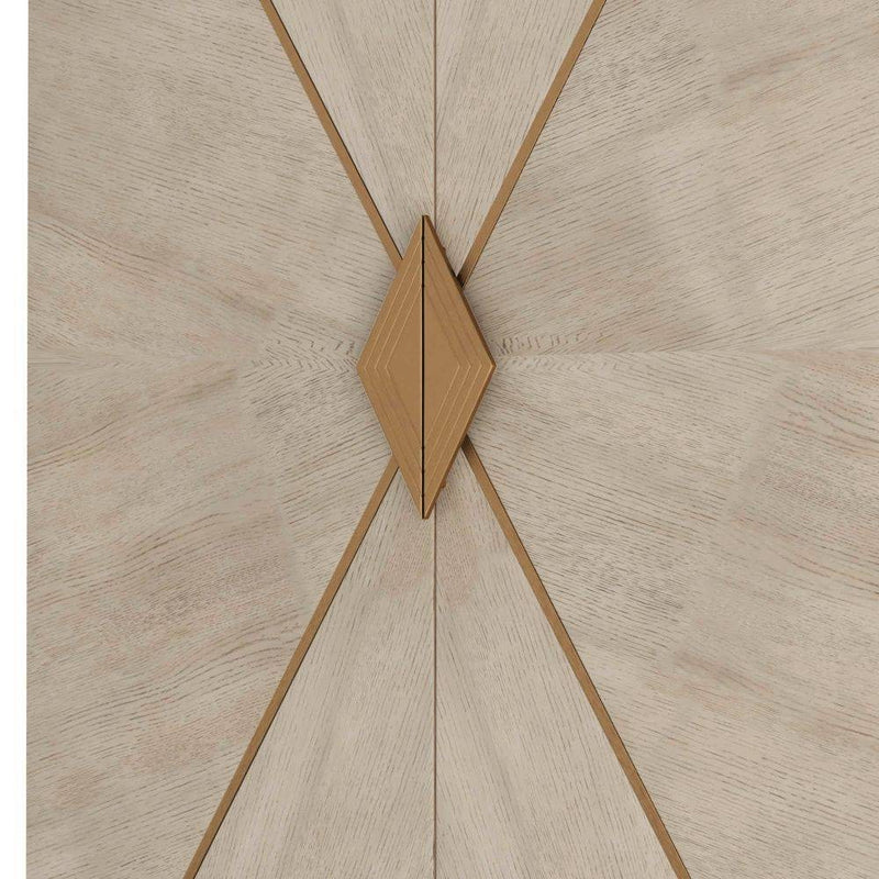 Arteriors FNS04 Cabinet, Smoke Oak Veneer/Antique Brass