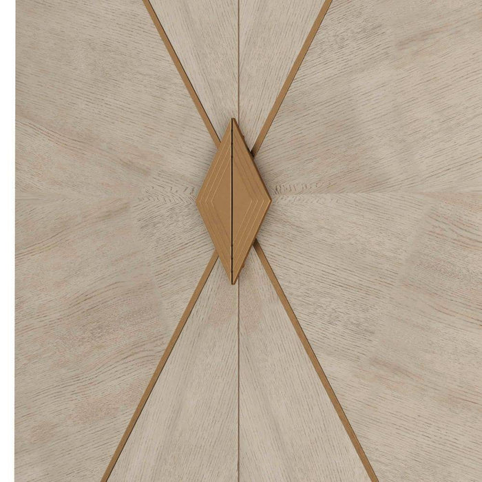 Arteriors FNS04 Cabinet, Smoke Oak Veneer/Antique Brass