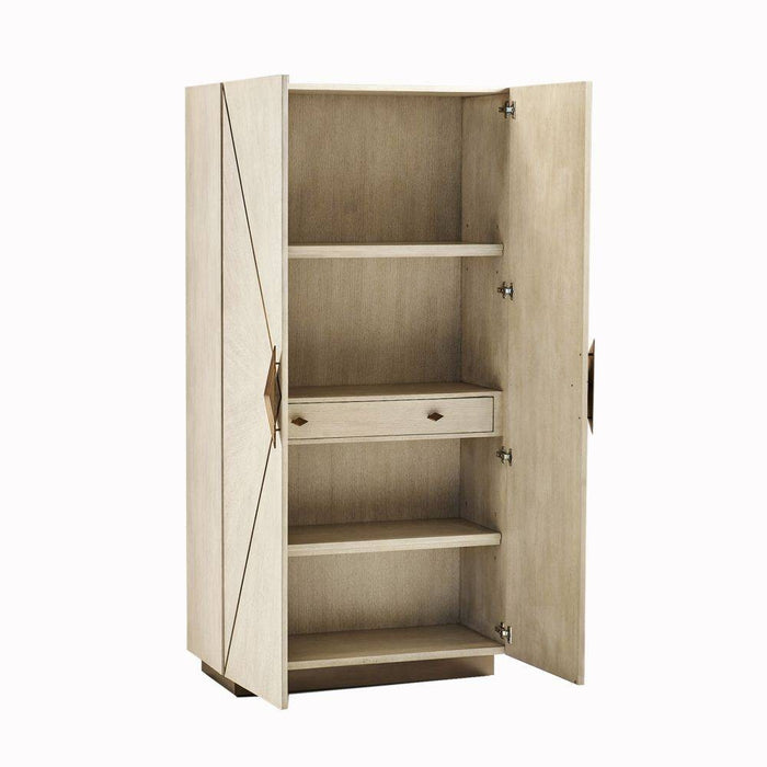 Arteriors FNS04 Cabinet, Smoke Oak Veneer/Antique Brass