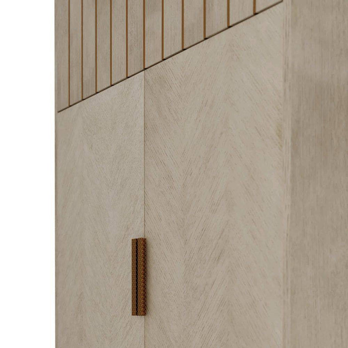 Arteriors FNS05 Cocktail Cabinet, Smoke Oak Veneer/Vintage Brass
