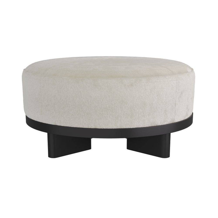 Arteriors FOI10 Ottoman, White Hair on Hide