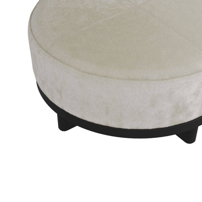 Arteriors FOI10 Ottoman, White Hair on Hide