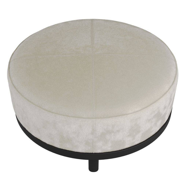 Arteriors FOI10 Ottoman, White Hair on Hide