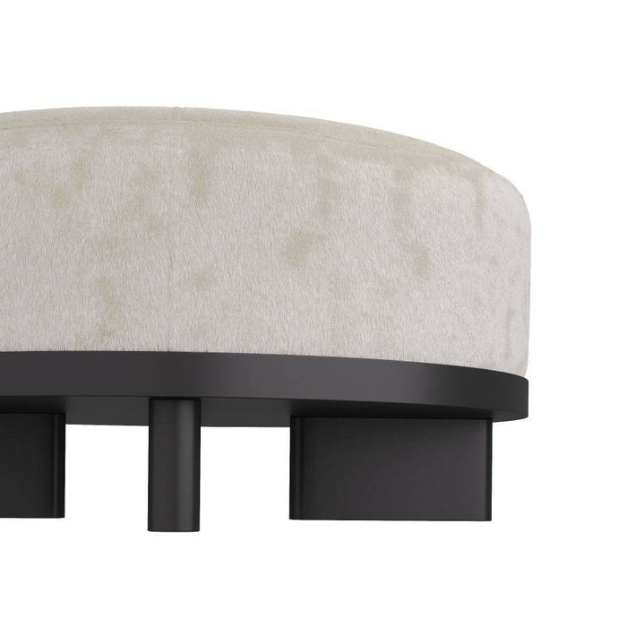 Arteriors FOI10 Ottoman, White Hair on Hide