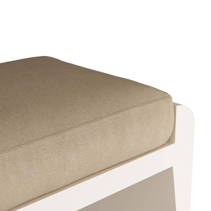 Arteriors FOS02 Ottoman, Sand Vegan Leather