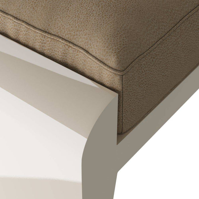 Arteriors FOS02 Ottoman, Sand Vegan Leather