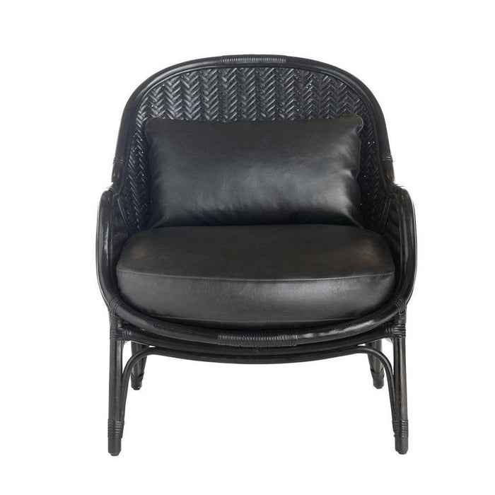 Arteriors FRS07 Lounge Chair, Noir Vegan Leather