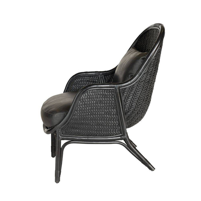 Arteriors FRS07 Lounge Chair, Noir Vegan Leather