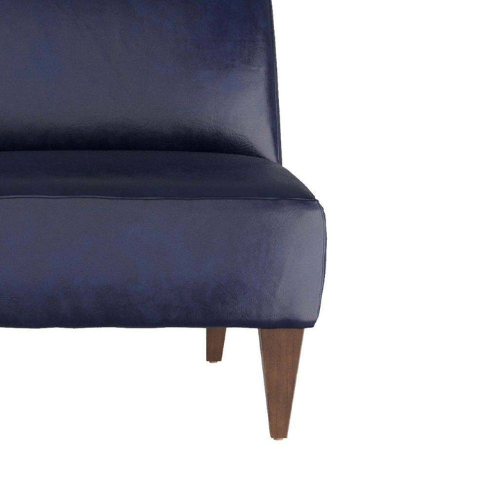 Arteriors FRU01 Chair, Ink Leather/Dark Walnut/Antique Brass