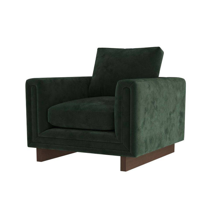 Arteriors FRU03 Chair, Forest Velvet/Dark Walnut