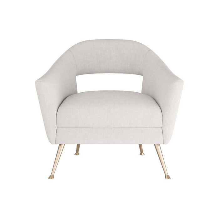 Arteriors FRU04 Chair, Polar Boucle/Pale Brass Iron