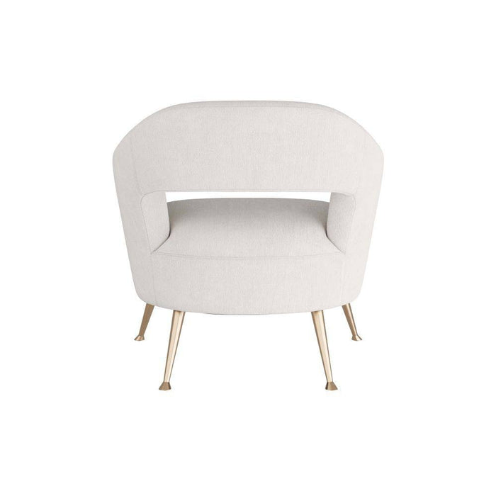 Arteriors FRU04 Chair, Polar Boucle/Pale Brass Iron