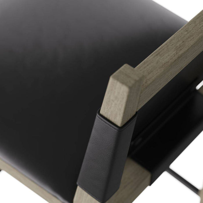 Arteriors FSI08 Bar Stool, Ebony Leather