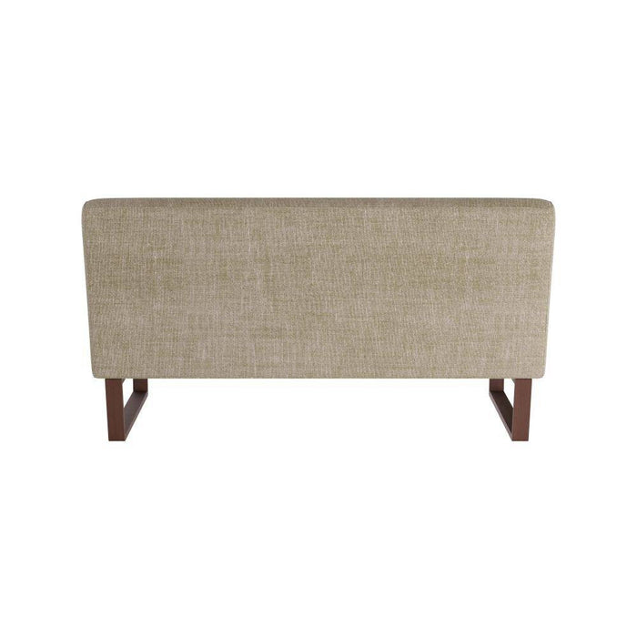 Arteriors FTU02 Settee, Pebble Linen/Dark Walnut