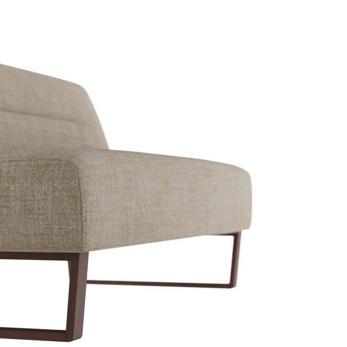 Arteriors FTU02 Settee, Pebble Linen/Dark Walnut
