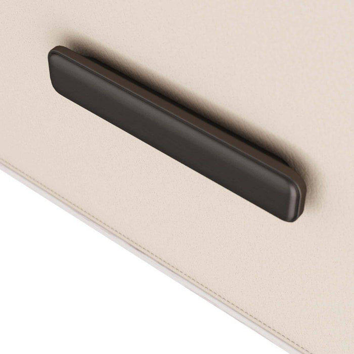 Arteriors FZI01 Credenza, Smoke Oak/Ivory Leather/Bronze/Cream Suede
