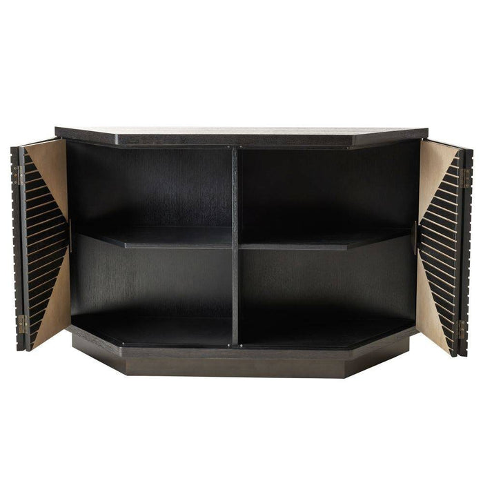 Arteriors FZS05 Credenza, Ebony Oak/Smoke Oak/Bronze