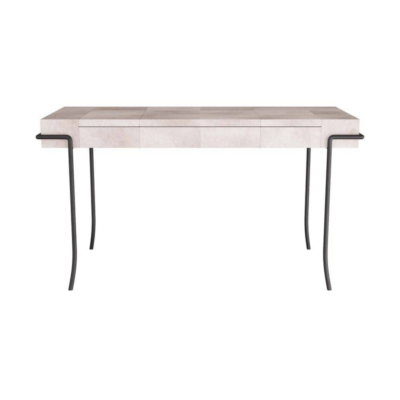 Arteriors GDFKI01 Desk, Ivory Vellum/Blackened Iron