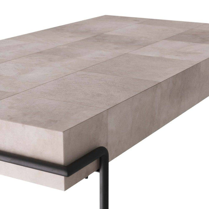Arteriors GDFKI01 Desk, Ivory Vellum/Blackened Iron