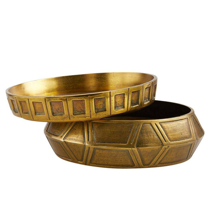 Arteriors GKAYI01 Centerpiece, Set of 2, Antique Brass