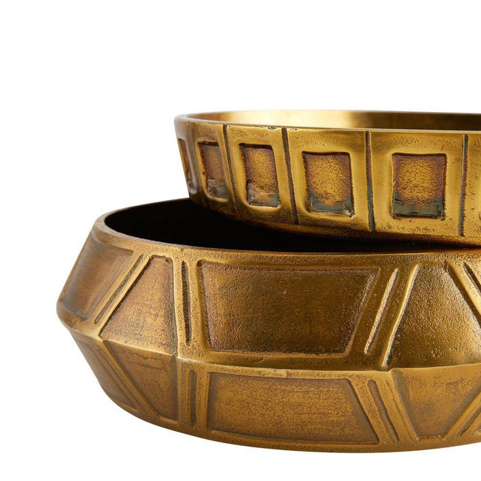 Arteriors GKAYI01 Centerpiece, Set of 2, Antique Brass