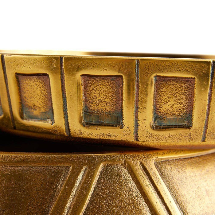 Arteriors GKAYI01 Centerpiece, Set of 2, Antique Brass