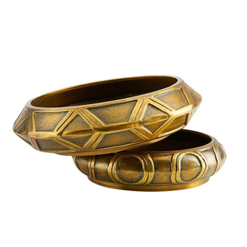 Arteriors GKAYI02 Centerpiece, Set of 2, Antique Brass