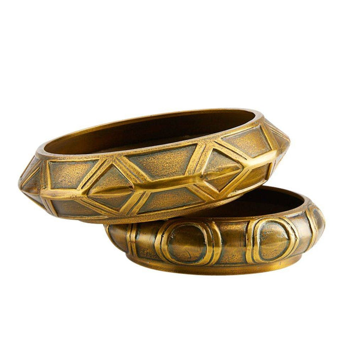 Arteriors GKAYI02 Centerpiece, Set of 2, Antique Brass