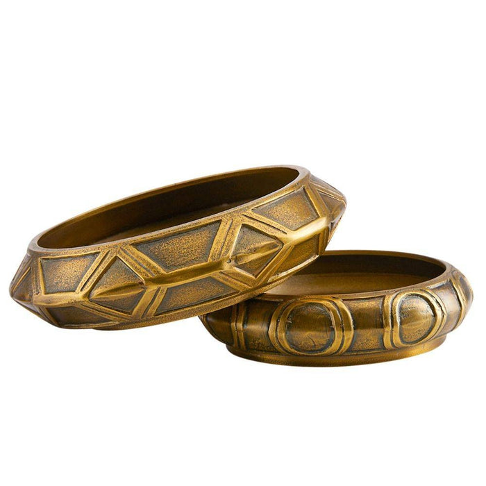 Arteriors GKAYI02 Centerpiece, Set of 2, Antique Brass