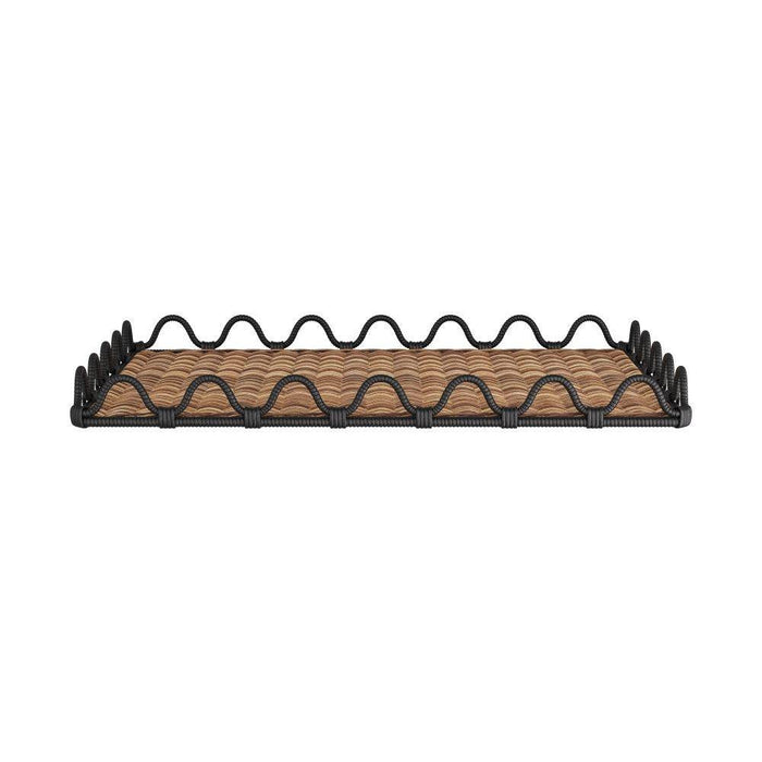 Arteriors GKAYS01 Tray, Natural & Black, Rattan