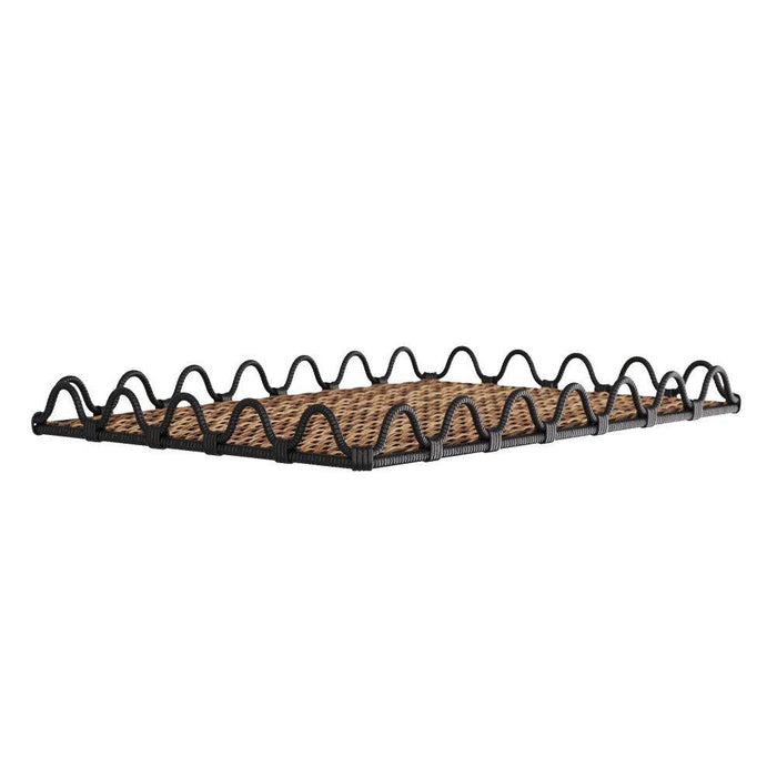Arteriors GKAYS01 Tray, Natural & Black, Rattan