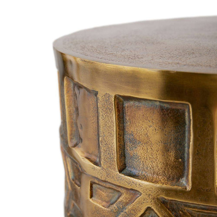 Arteriors GKFEI01 End Table, Antique Brass