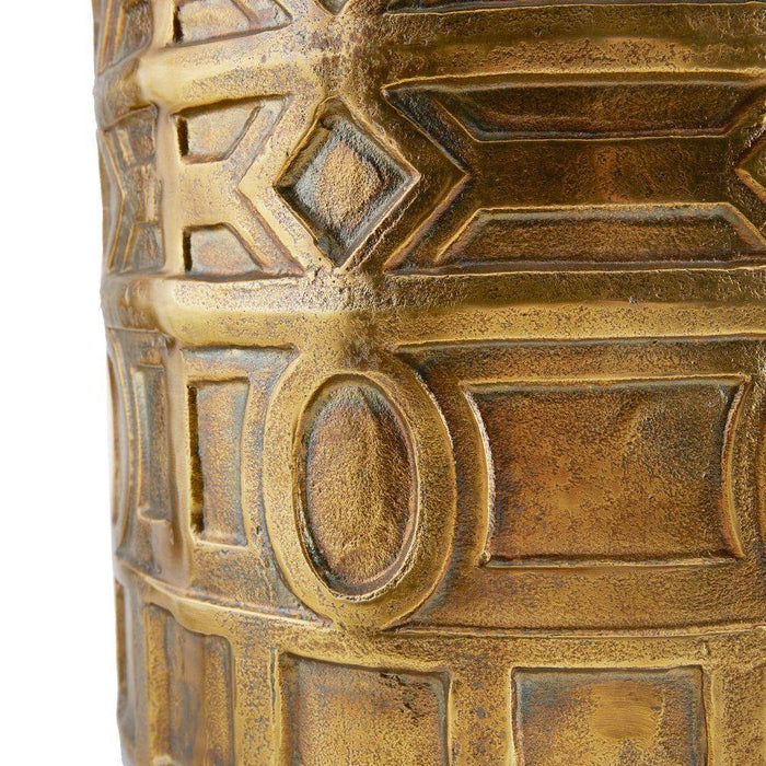 Arteriors GKFEI01 End Table, Antique Brass