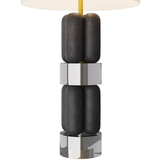 Arteriors PTC16-SH022 Table Lamp, Charcoal, Ricestone