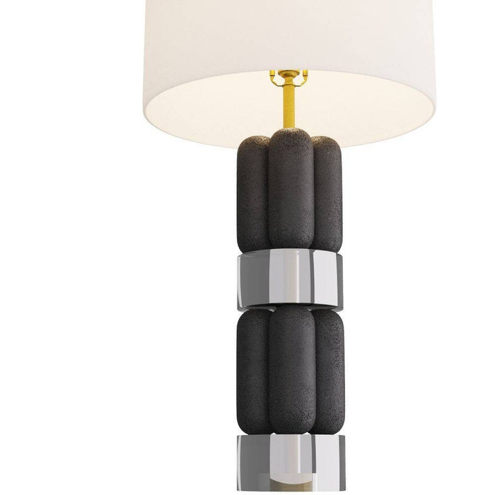 Arteriors PTC16-SH022 Table Lamp, Charcoal, Ricestone
