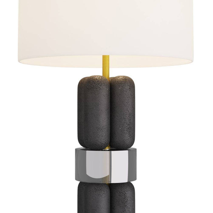 Arteriors PTC16-SH022 Table Lamp, Charcoal, Ricestone