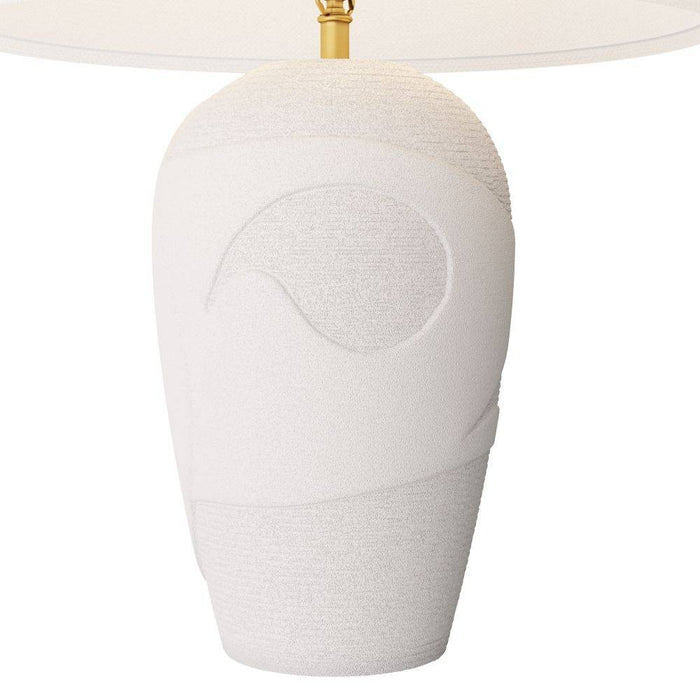 Arteriors PTE05-252 Table Lamp, Matte White, Porcelain