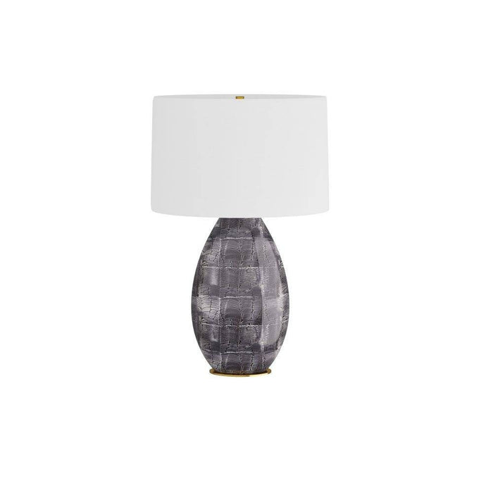 Arteriors PTE07-519 Table Lamp, Gray Cobra, Porcelain