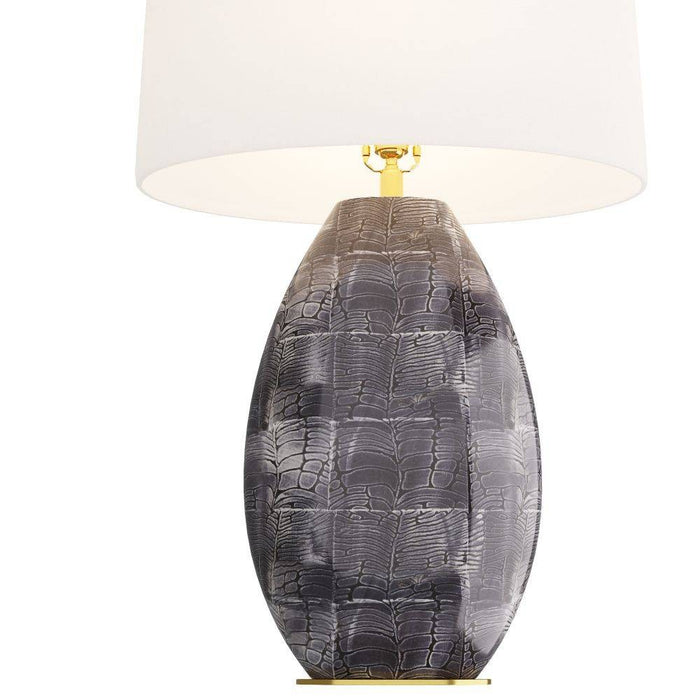 Arteriors PTE07-519 Table Lamp, Gray Cobra, Porcelain